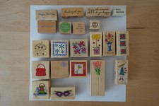 Birthday themed rubber stamps