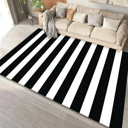 Black white checkered rug non - black,