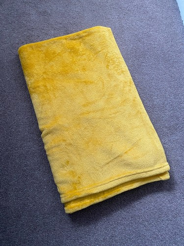 Brand new ochre fleece throw - brand,
