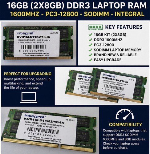 Integral 16gb ddr3 - (2x8gb),