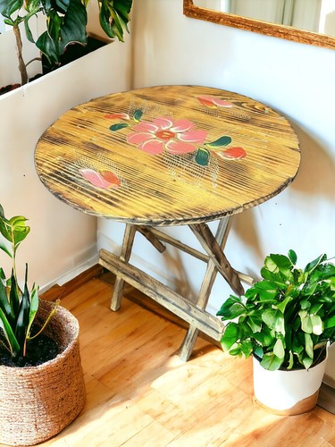 Vtg hand painted folding - vtg,