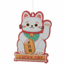 Maneki Neko Cat Car Air Freshener Jasmine Scented Novelty Lucky Charm