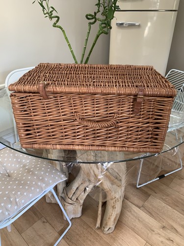 Wicker hamper basket - wicker,