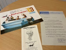 1963 JOHNSON SEA-HORSE OUTBOARD SPEEDBOAT MOTORS COLOUR SALES BROCHURE