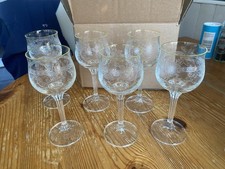 Set Of 6 Gold Rimmed, Engraved