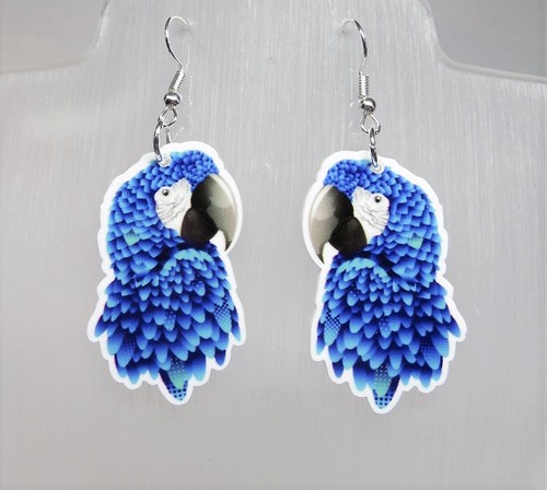 Acrylic earrings blue macaw - of,