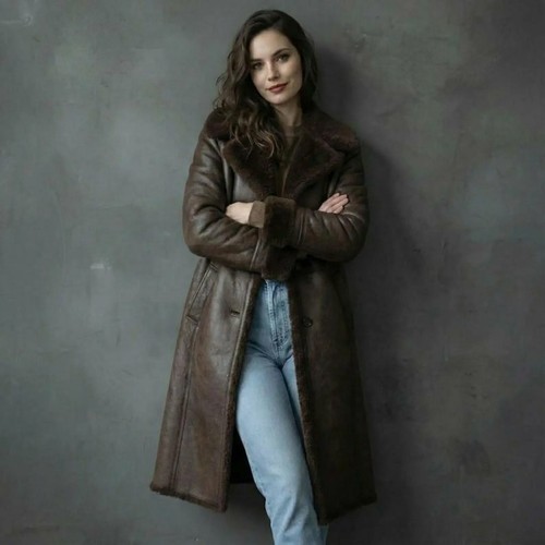 Women shearling trench coat - women,