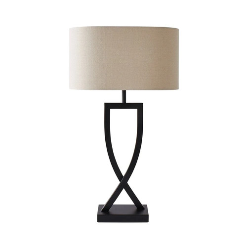 Metal industrial table - table, lamp