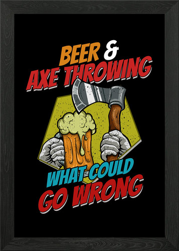 Throwing axe framed wall - framed,