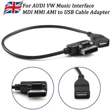 For AUDI VW Music Interface MDI MMI AMI to USB Cable Data Sync Charging Adapter