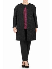 Ann Harvey Black Jacquard Coat