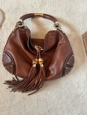 Gucci Medium Brown Leather Shoulder Bag INDY Excellent Condition