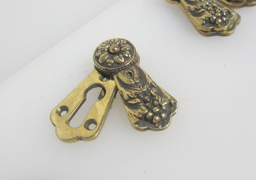 Victorian brass keyhole cover - victorian,