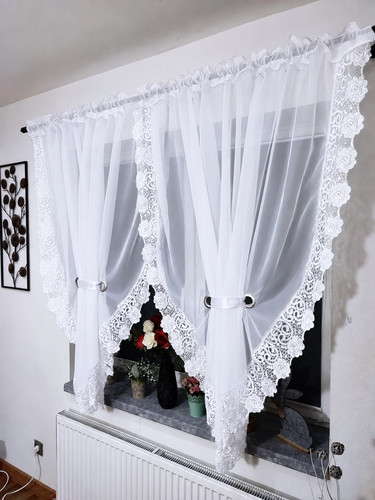 White voile curtain 160x400cm - white,