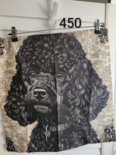 Black Poodle Soft Polyester Cushion Cover 45x45cm Plain Reverse