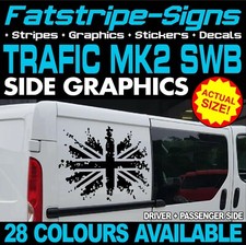 to fit RENAULT TRAFIC SWB MK2 UNION JACK FLAG UK STICKERS GRAPHICS CAMPER VAN