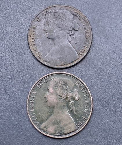 1860 1861 victoria pennies - 1860,