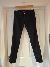 MISS SIXTY Jeans 'J Lot' Black Denim Low Rise With Pockets Slim Leg UK Size 29