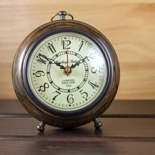 Antique wooden table top clock - top,