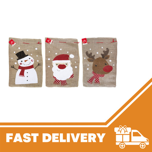 Jute hessian christmas bag - jute,