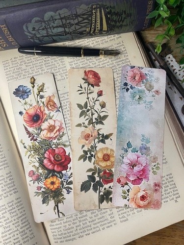 Victorian floral bookmark set - victorian,