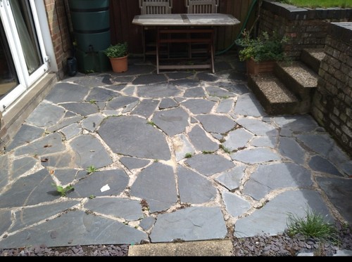 Crazy paving slate slabs - paving,