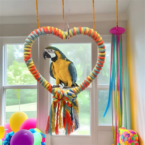 Love shape cotton rope swing - love,