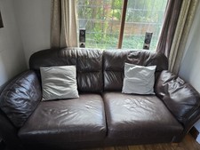 NEXT Leather 3 Seater Sofa + 2