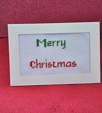 Handmade Christmas Greeting Card Cross Stitch