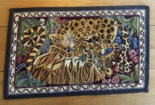 Tiger and leopard tapestry - and, rug