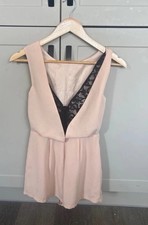 Peach and black lace playsuit