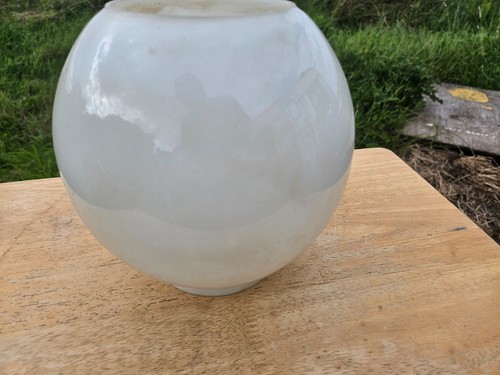 Oil lamp shade milk glass - lamp,