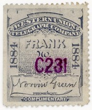 (I.B) US Telegraphs : Western Union (1884)