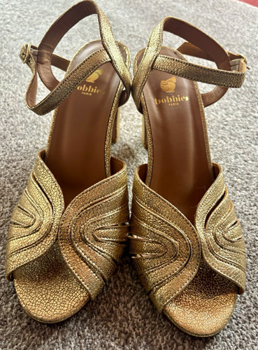 Bobbie gold leather strappy - bobbie's,