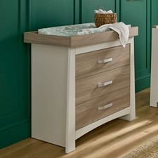 Baby Dresser Changer with Removable Top - Ada Ash Changing Table with 3 Drawers