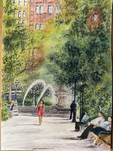 Manhattan park stroll wall - manhattan,
