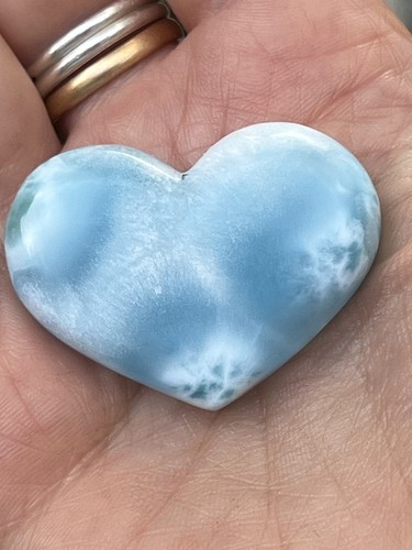Larimar large heart deep blue - larimar,