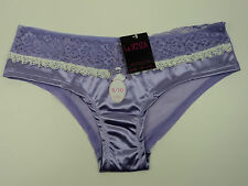 La Senza Lace Top Trim Purple Satin Short, Size 8/10 Knickers, Panties BNWT
