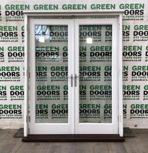 Wooden white french doors - white, full