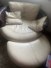 Spinning Cuddle Sofa With Leg Rest