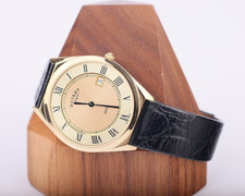 Rotary Men's Quartz Watch Ultraflach GS08002/10 with Leather Strap