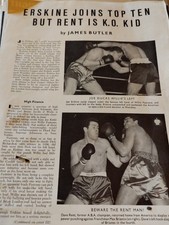 Sk222 Ephemera Picture 1959 boxing joe Erskine Willie Pastrano Dave Rent Brianto