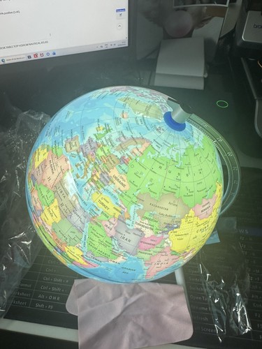 World globe illuminated - illuminated, 12”