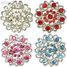 UK NEW SILVER HEART FLOWER PIN