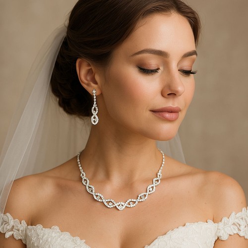 Bridal rhinestone necklace - bridal,