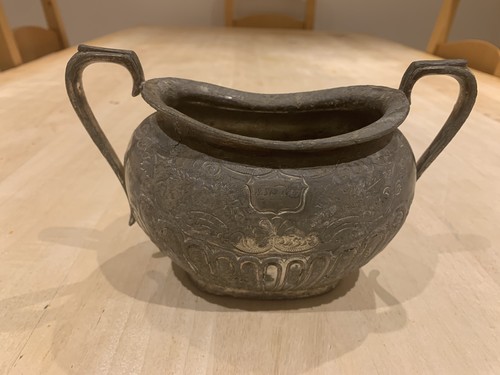 Vintage pewter sugar bowl - bowl, 1807