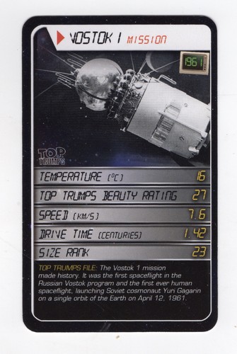 Top trumps card space yuri - card.,