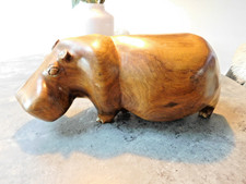 Carved Hardwood Hippo 47cm