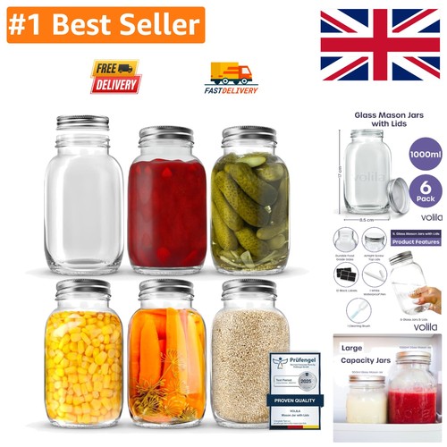 Litre glass mason jars - mason,