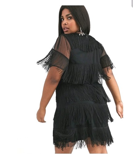 Asos black fringe mini dress - asos,